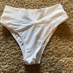 HAUTE SWIMWEAR high waisted white swim bottoms
